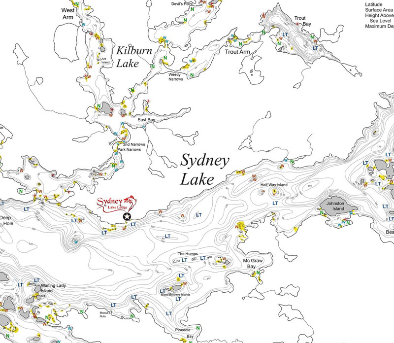 Sydney Lake Depth Map